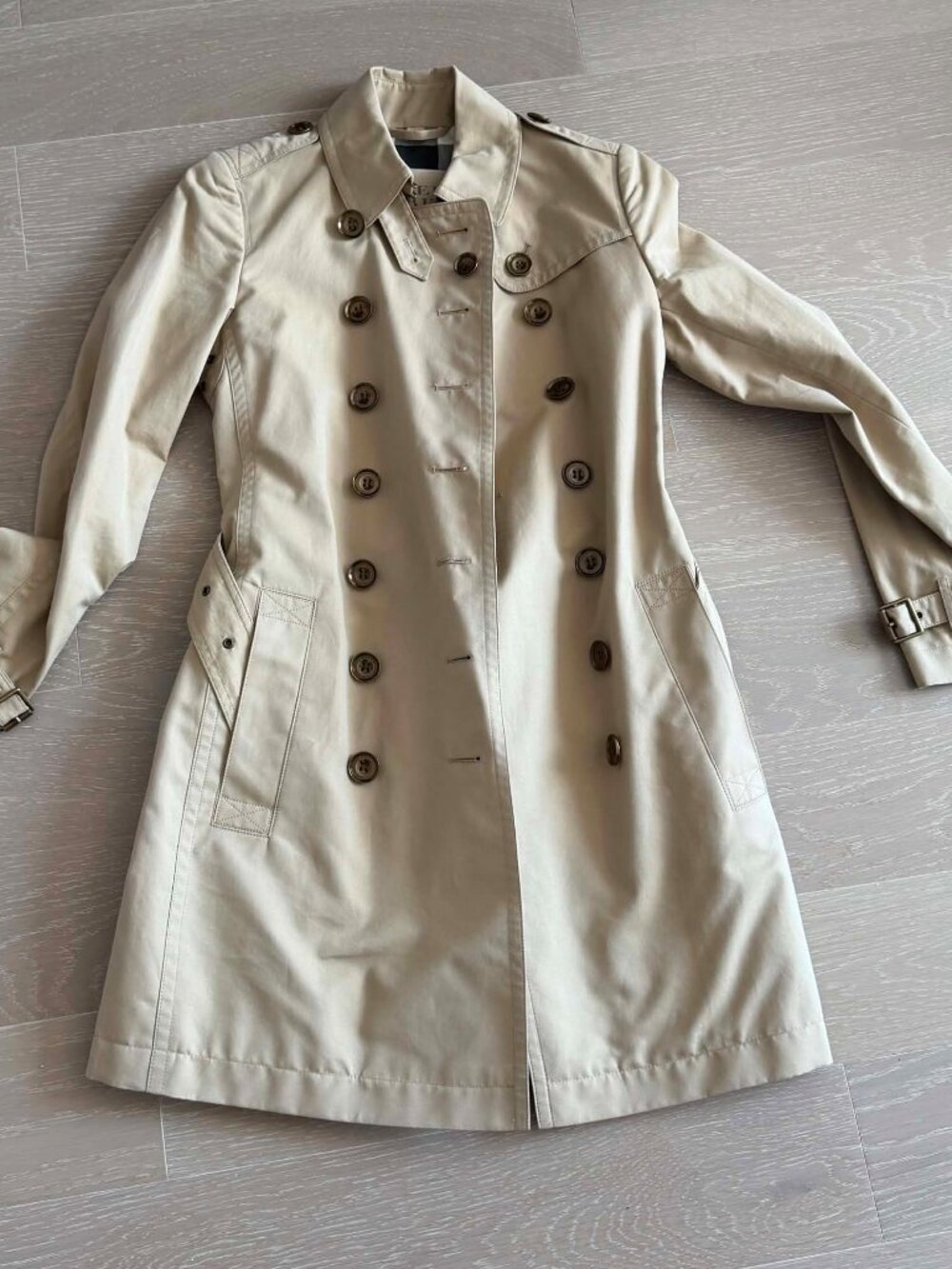 Burberry Brit Trench Coat Khaki Double Breasted